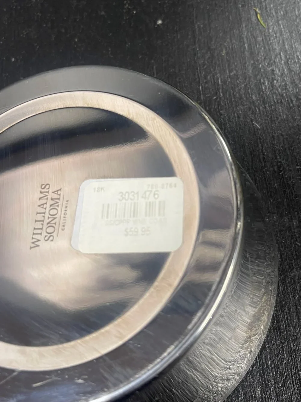 Williams Sonoma Stainless Copper Wine Coaster NWT